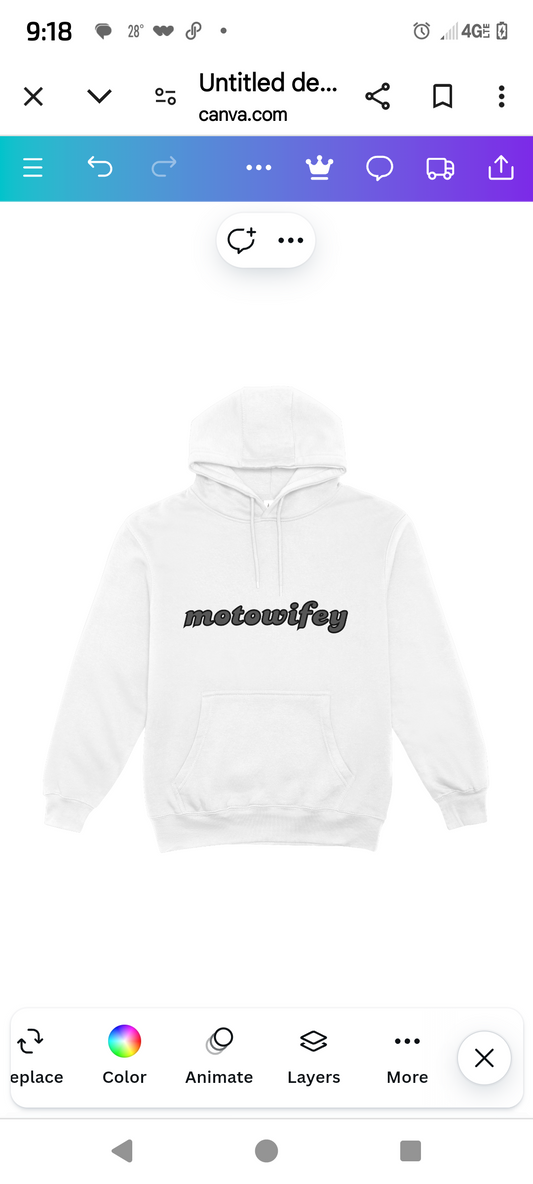 MotoWifey Classic Font White Hoodie