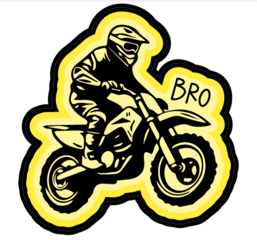 Bro Dirt Bike Moto Rider 2" stickers