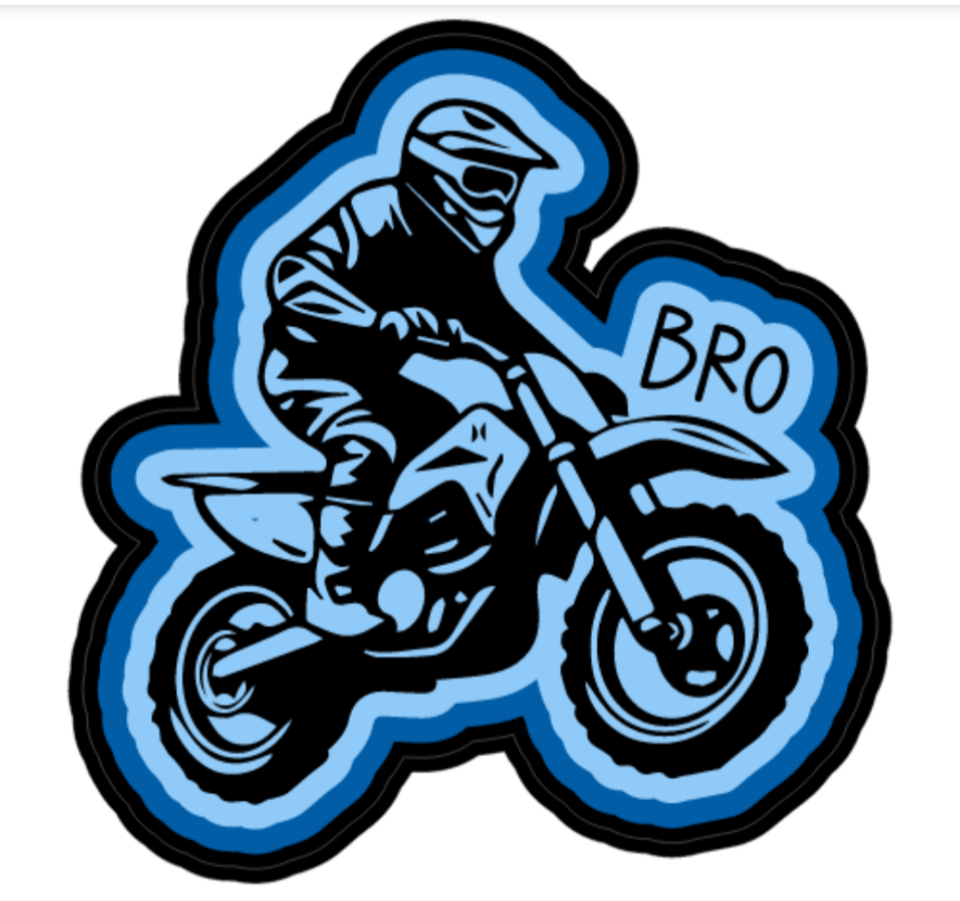 Bro Dirt Bike Moto Rider 2" stickers