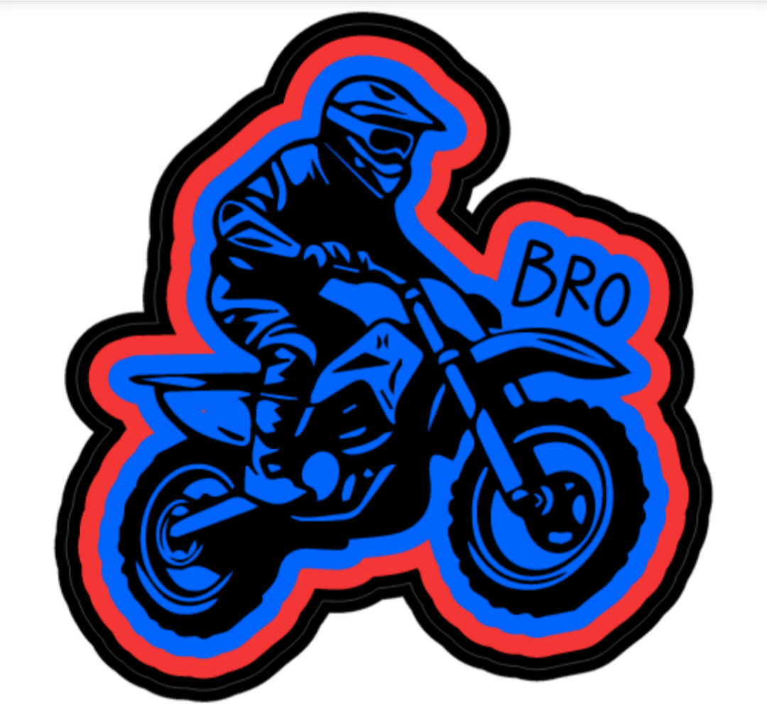 Bro Dirt Bike Moto Rider 2" stickers