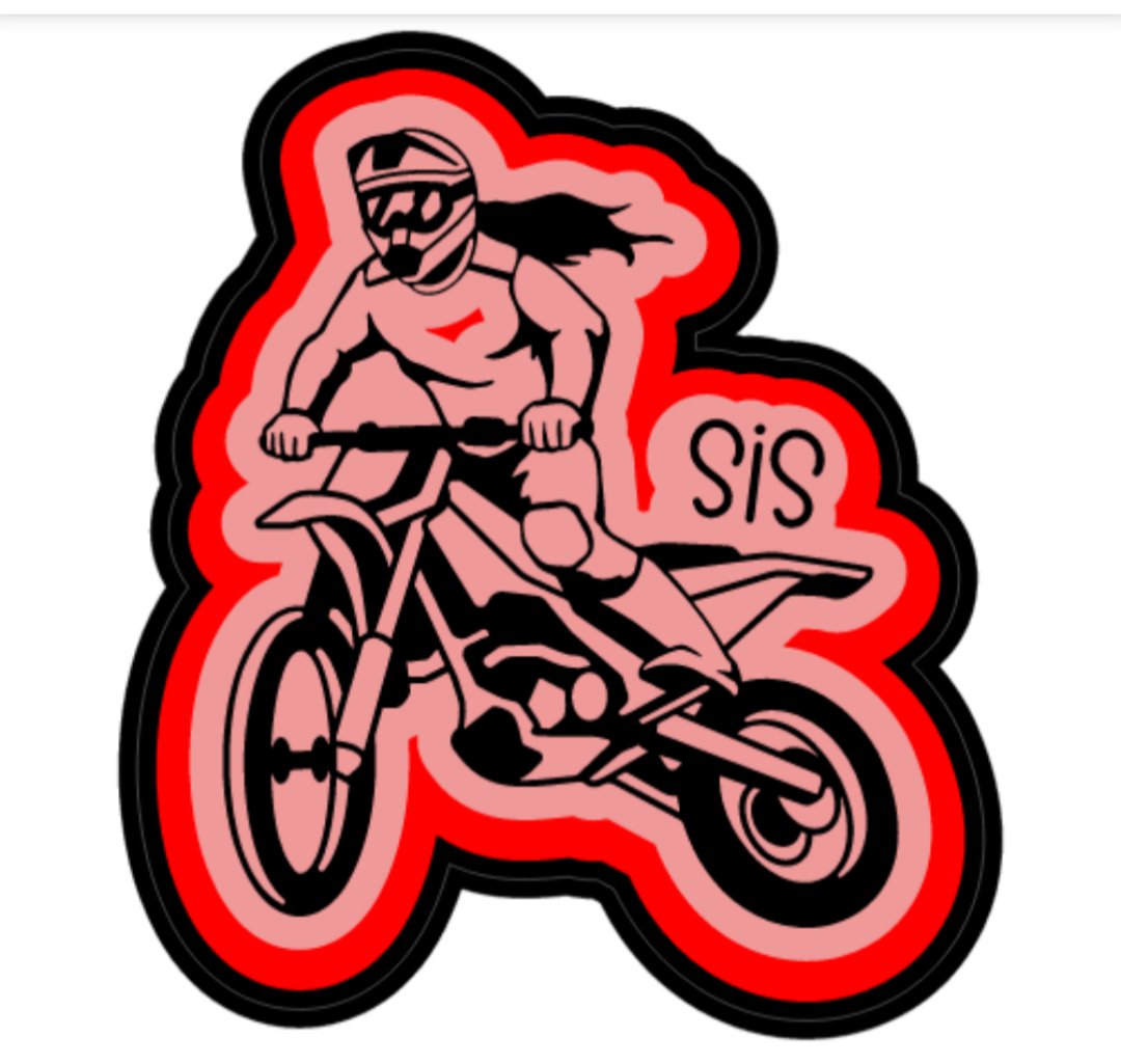 Sis Dirt Bike Rider Moto 2" Sticker