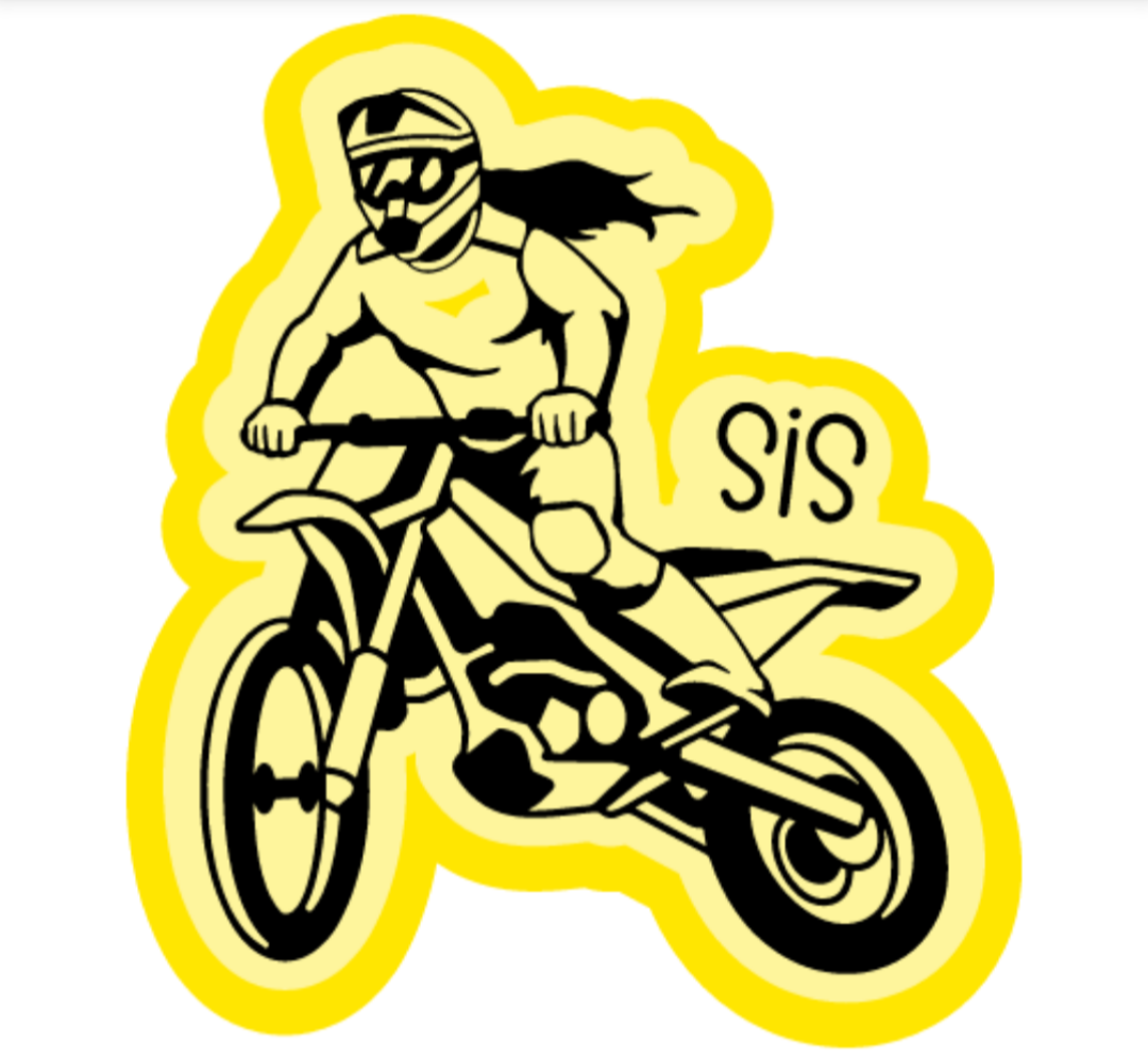 Sis Dirt Bike Rider Moto 2" Sticker