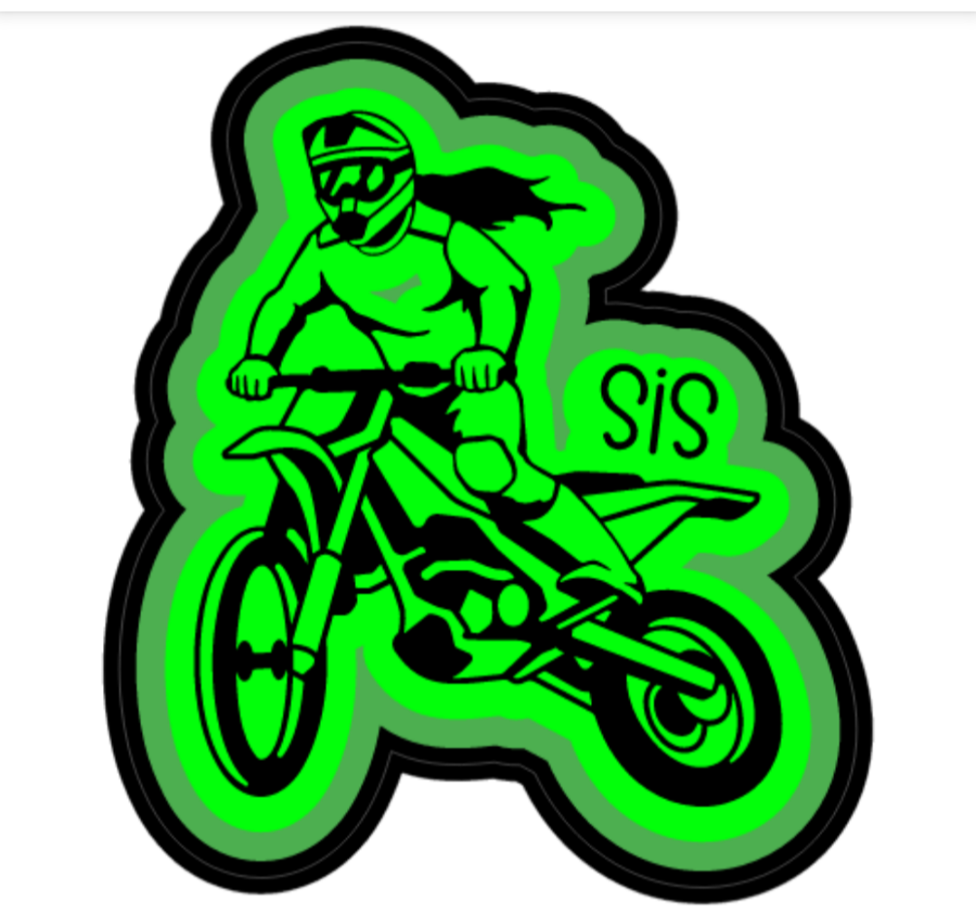 Sis Dirt Bike Rider Moto 2" Sticker