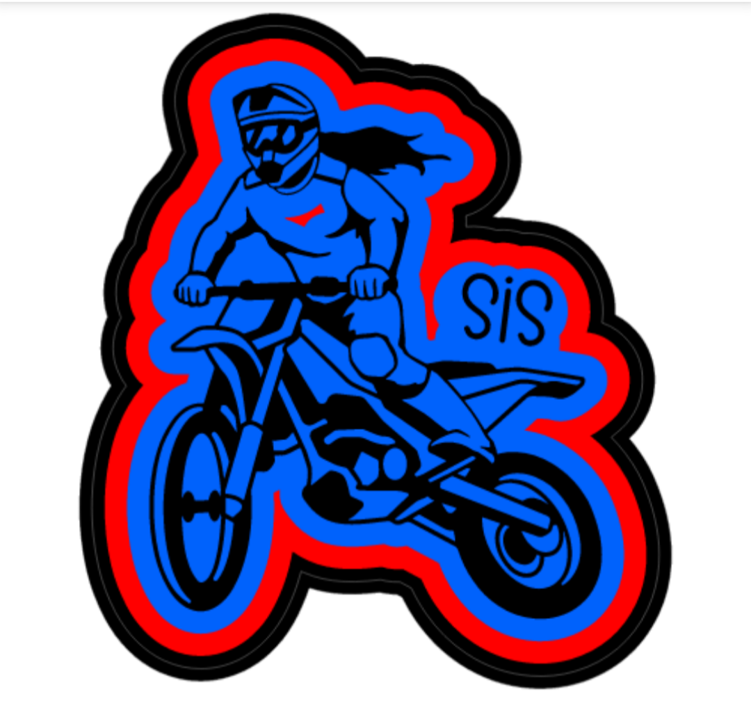 Sis Dirt Bike Rider Moto 2" Sticker