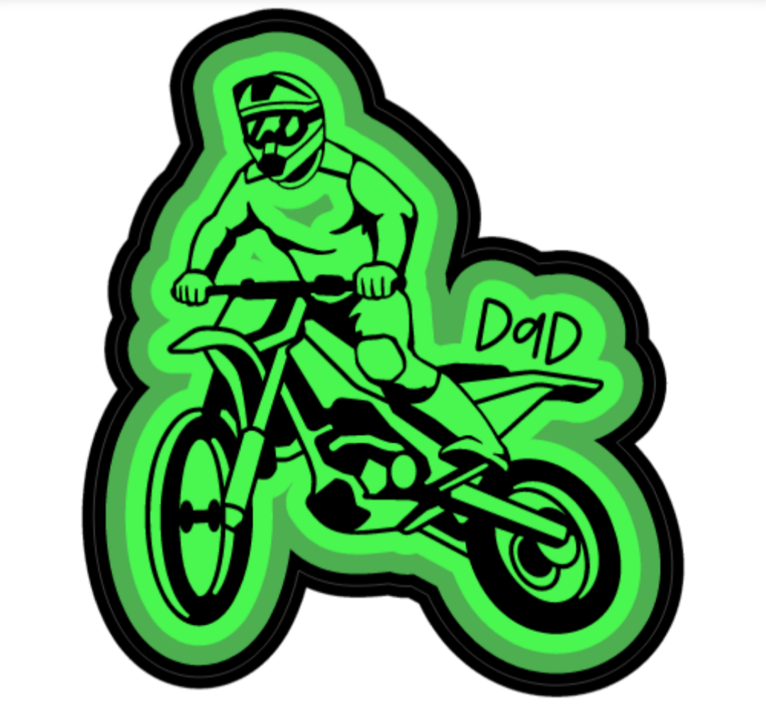 Dad Moto 3" Sticker