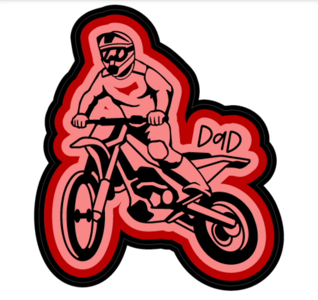 Dad Moto 3" Sticker