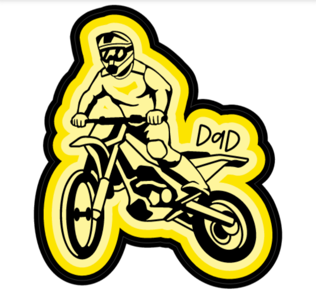 Dad Moto 3" Sticker