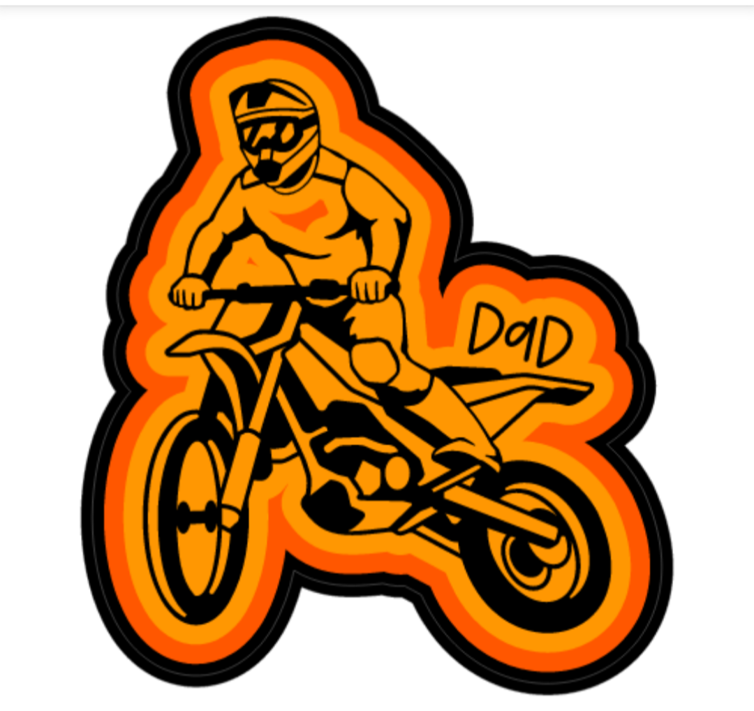 Dad Moto 3" Sticker