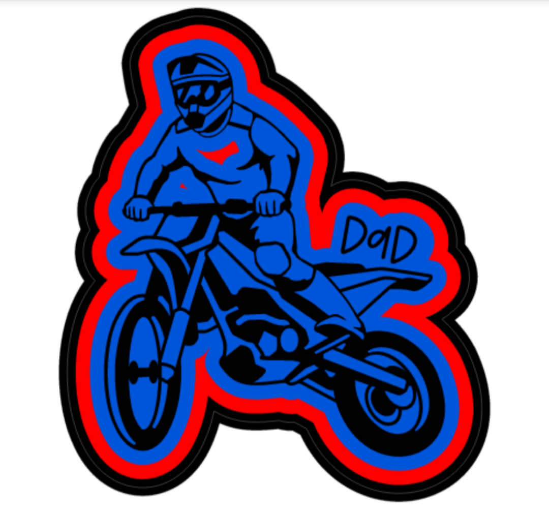 Dad Moto 3" Sticker