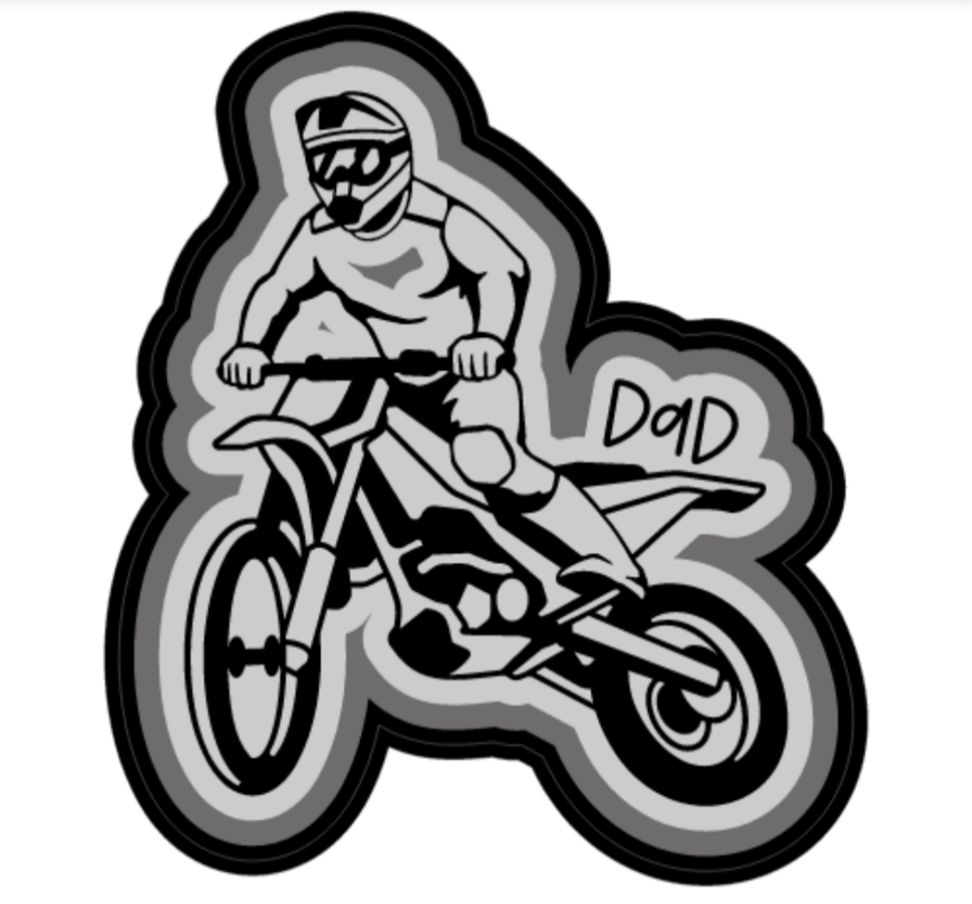 Dad Moto 3" Sticker