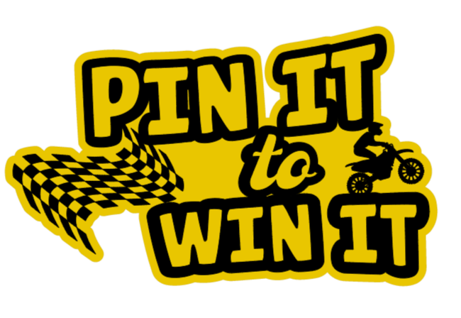 Pin It to Win It Sticker 6"x3"