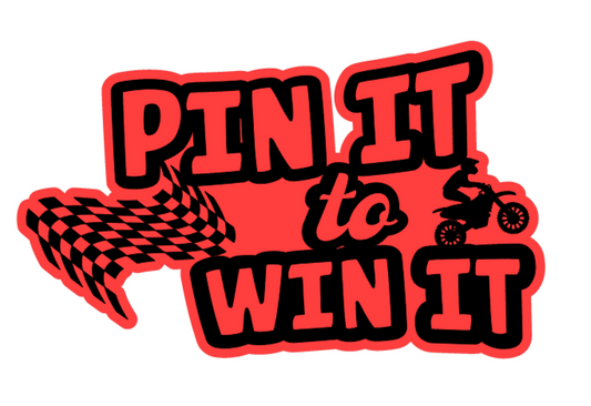 Pin It to Win It Sticker 6"x3"