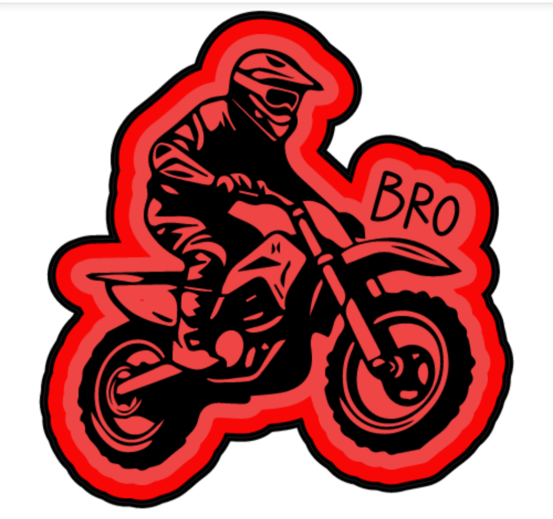 Bro Dirt Bike Moto Rider 2" stickers