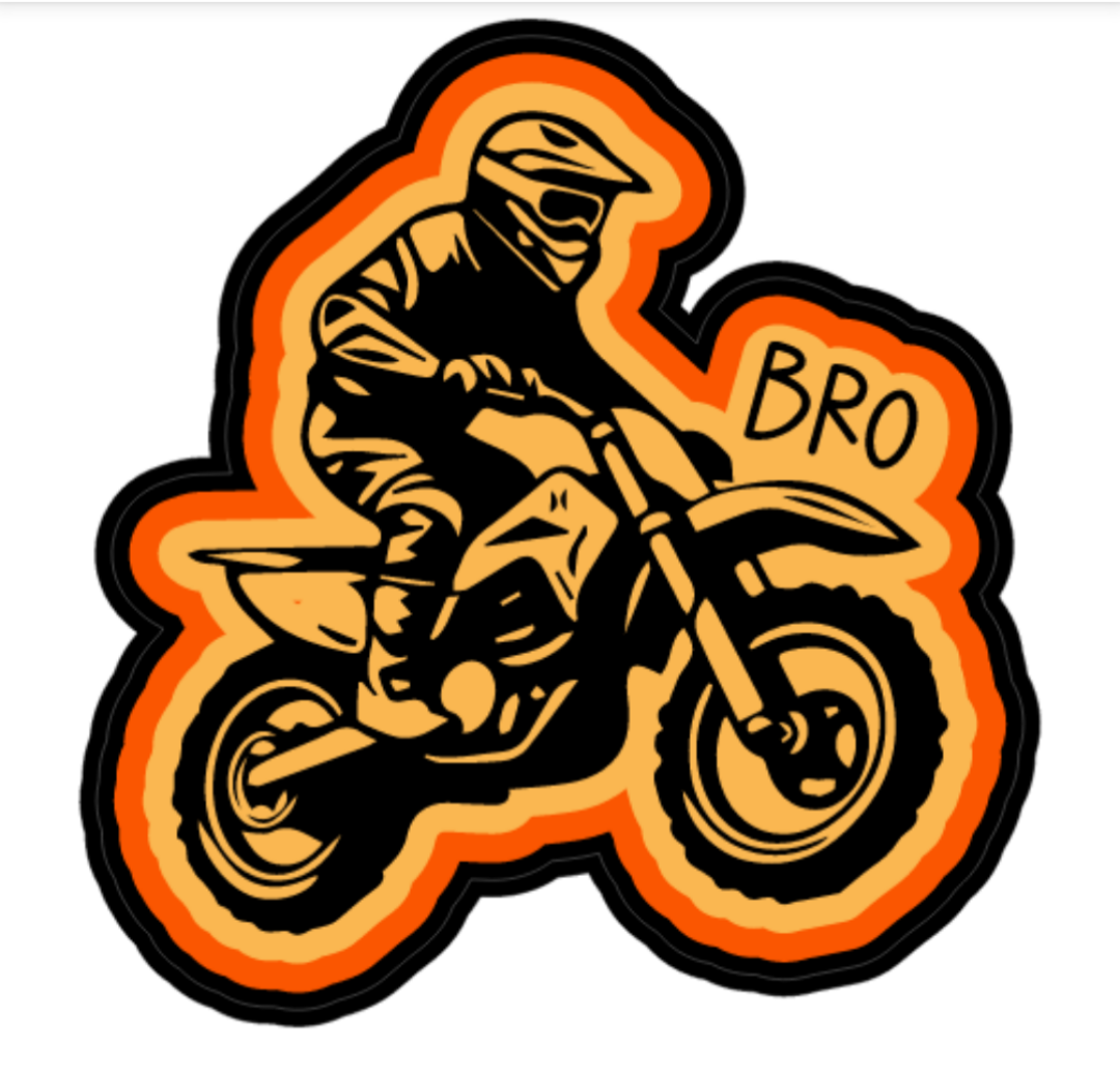 Bro Dirt Bike Moto Rider 2" stickers