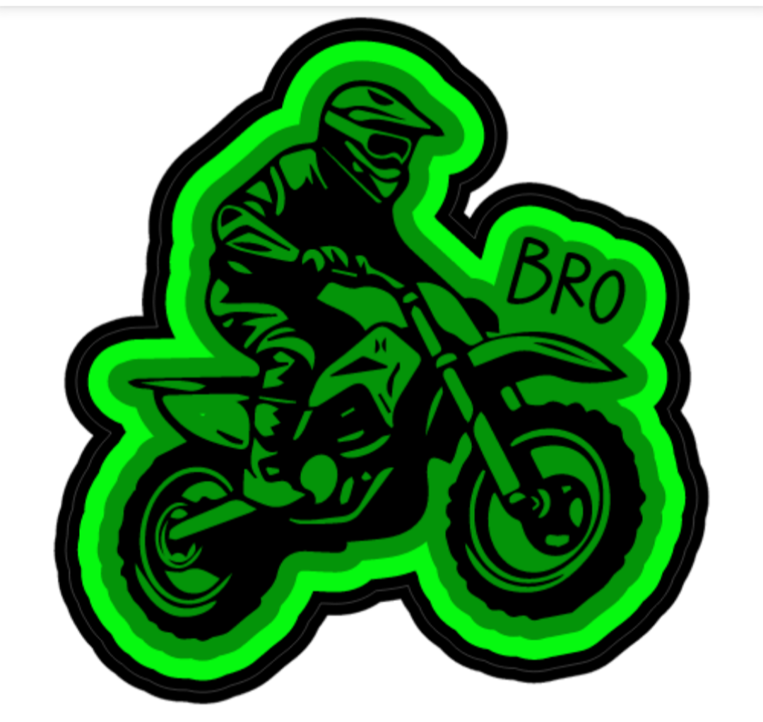 Bro Dirt Bike Moto Rider 2" stickers